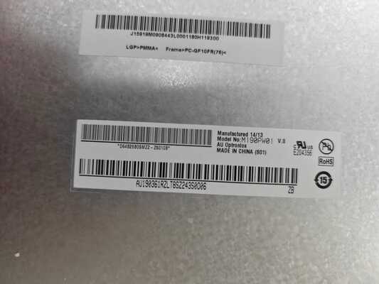 AUO 19 इंच डेस्कटॉप एलसीडी मॉड्यूल जिसमें 1440x900 पिक्सल, 89PPI, 30 पिन ​M190PW01 V.8 लैपटॉप एलसीडी पैनल है