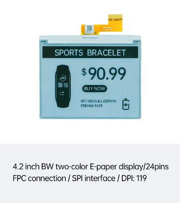 अच्छी कीमत स्मार्ट ईएसएल और स्मार्ट कार्ड के लिए एसपीआई इंटरफेस के साथ 4.2 इंच ब्लैक एंड व्हाइट ई इंक डिस्प्ले ऑनलाइन