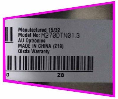 अच्छी कीमत AUO M270DTN01.3 27 इंच एलसीडी डिस्प्ले पैनल 2560x1440 पिक्सल 350 cd/m² ब्राइटनेस और 130 पिन कनेक्टर के साथ ऑनलाइन